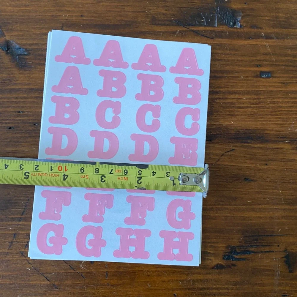 Creative Memories Alphabet Sticker Sheets Pink Red Bubble Font Scrapbooking 3pk
